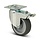 Rubber zwenkwiel met rem 75 mm - plaat - 75 kg