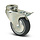 Rubber zwenkwiel met rem 100 mm - kogellager - boutgat - 80 kg