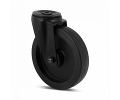 Zwart zwenkwiel 200 mm - 400 kg