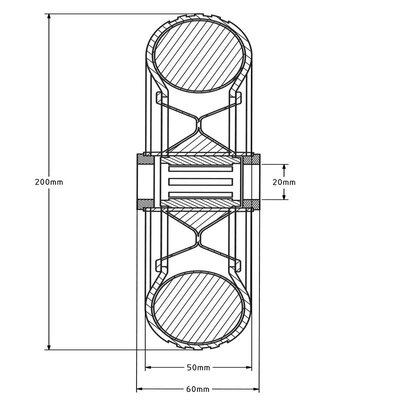 Luchtbandwiel 200 mm - lijnprofiel - 75 kg