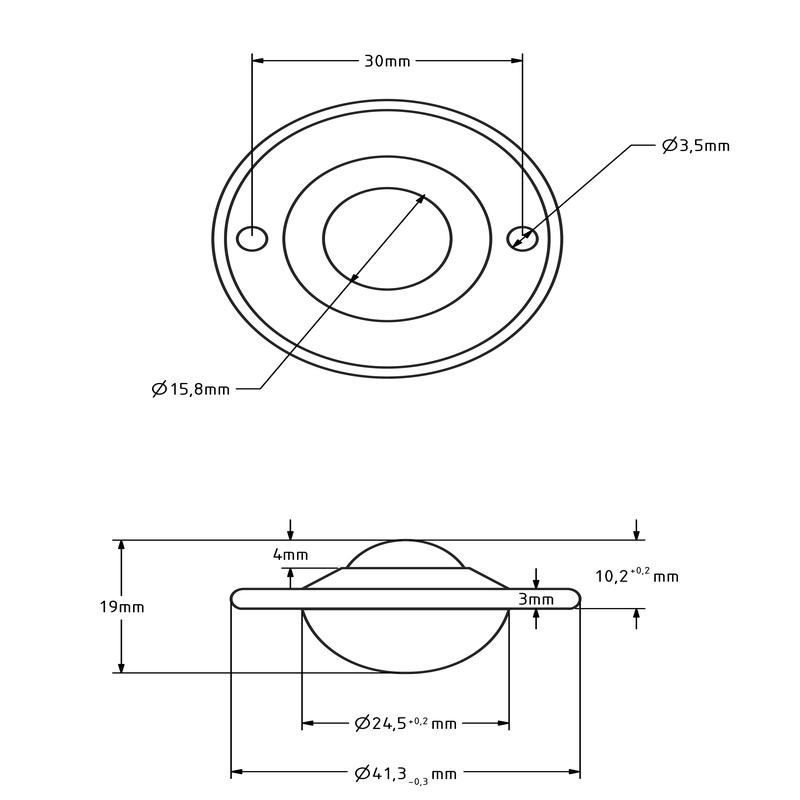 Stalen kogelpot 15.8 mm - kunststof kogelrol - 10 kg