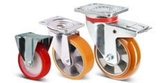 Polyurethaan zwenk- en bokwielen tot 1.000 kg