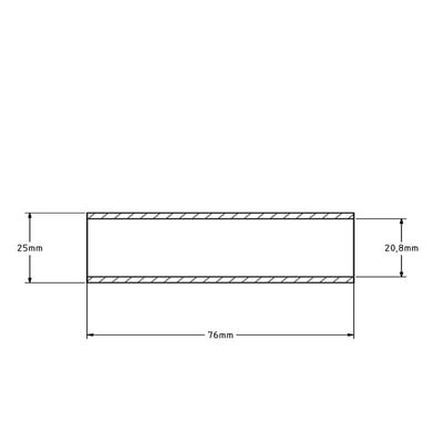 Asbus - 25x20x76 mm | Staal verzinkt