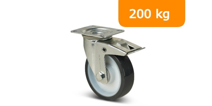 Zwenkwielen 200 kg draagvermogen