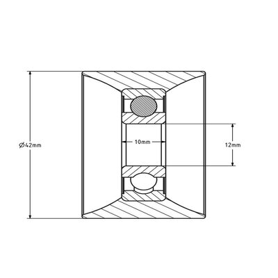 Geleiderol 42x28 mm - polyamide - 110 kg