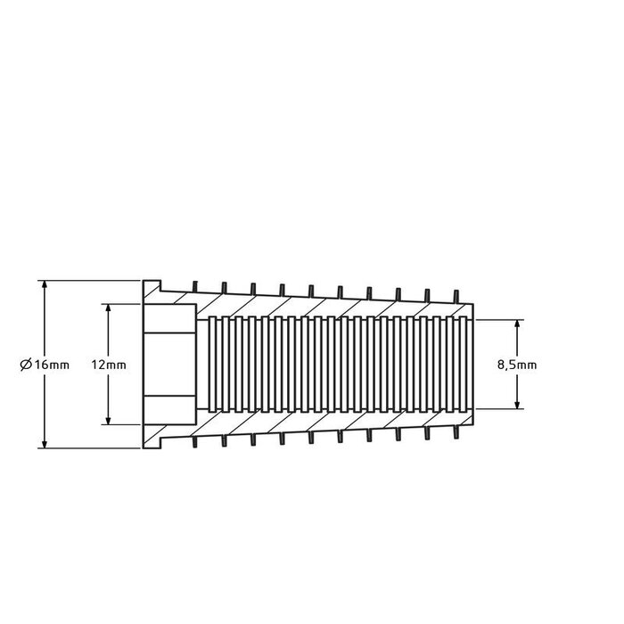 Rampamoer M10 x 25 mm