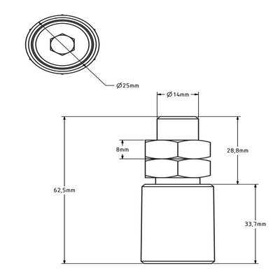 Geleiderol 25 mm schuifpoort - polyamide - 70 kg