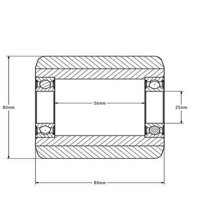 PU palletrol 80x80 mm - kogellager - 800 kg