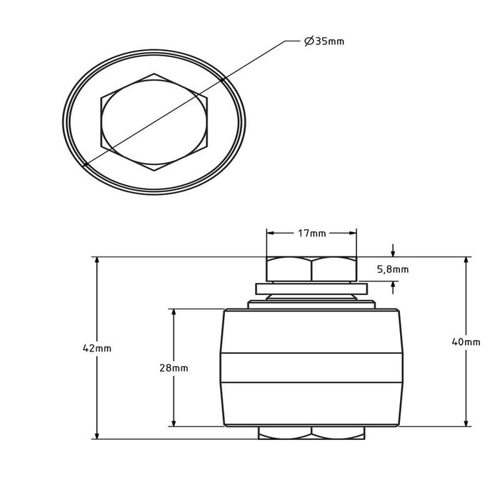 Geleiderol 35 mm schuifpoort - polyamide - 80 kg