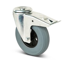 Antilek zwenkwiel met rem 200 mm geschuimd PU - 100 kg