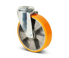 PU zwenkwiel 200 mm - boutgat  - 400 kg