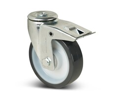 PU zwenkwiel met rem 125 mm - 200 kg