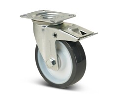 PU zwenkwiel met rem 100 mm - 150 kg