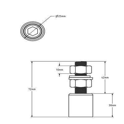 Geleiderol 25 mm schuifpoort - polyamide - 60 kg