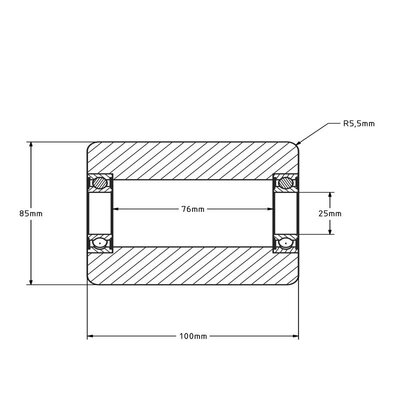 Nylon palletrol 82x80 mm - kogellager - 800 kg