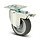 Rubber zwenkwiel met rem 75 mm - plaat - 75 kg