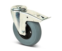 Antilek zwenkwiel met rem 200 mm geschuimd PU - 100 kg