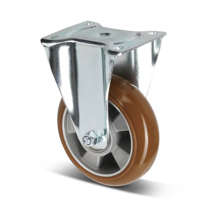 Gebolleerd PU bokwiel 160 mm - 510 kg