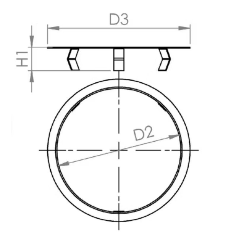 Rvs veerclip voor kogelpot 15.8 mm (25x29x6.8)
