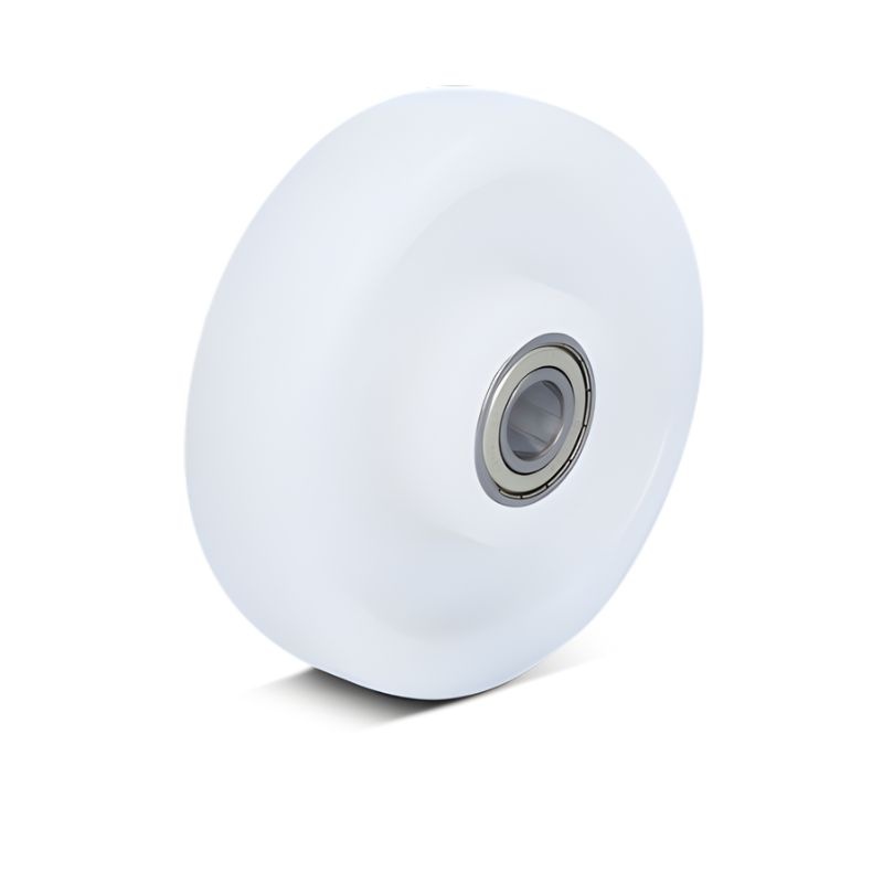 Nylon wiel 80 mm - kogellager asgat 12 mm - 200 kg