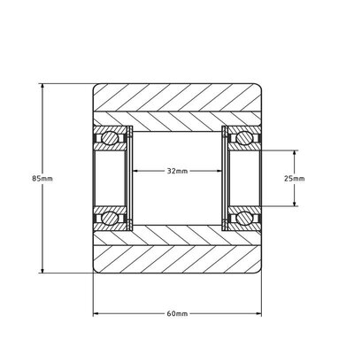 PU palletrol 85x60 mm - kogellager - 450 kg