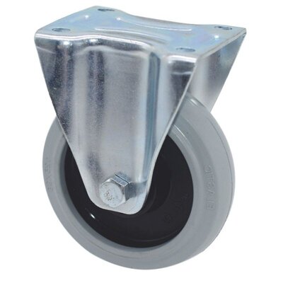 Rubber bokwiel 125 mm - kogellager - 220 kg