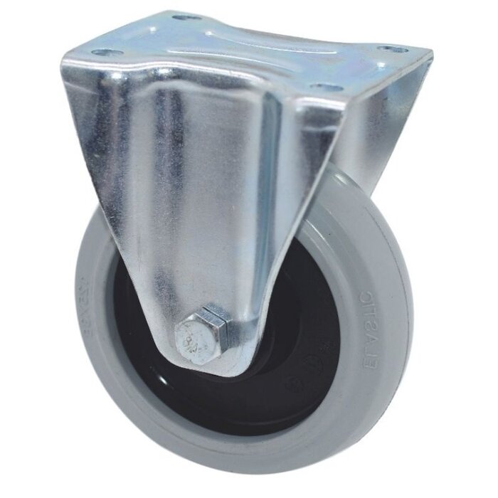 Rubber bokwiel 125 mm - kogellager - 220 kg