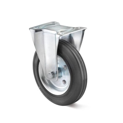 Volrubber bokwiel 200 mm - stalen velg - 205 kg