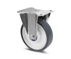 Rvs bokwiel 160 mm PU - 450 kg