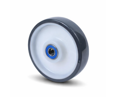 Rvs wiel 160 mm zacht PU - 450 kg