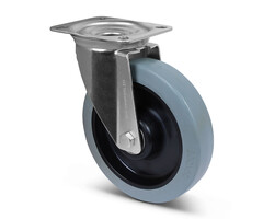 Elastisch rubber zwenkwiel 200 mm - 400 kg