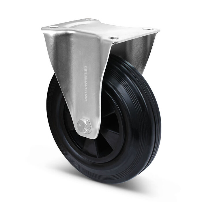 Rubber bokwiel 160 mm - rollager - 140 kg