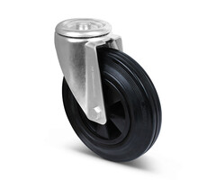 Volrubber zwenkwiel 160 mm - 135 kg