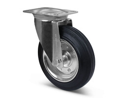 Volrubber zwenkwiel 200 mm - 205 kg