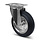 Volrubber zwenkwiel 200 mm - stalen velg en plaat - 205 kg