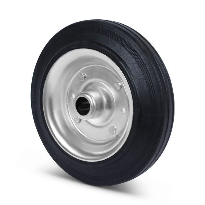 Rubber wiel 200 mm - rollager asgat 20 mm - 205 kg