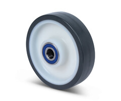 Rvs wiel 160 mm zacht PU - 450 kg