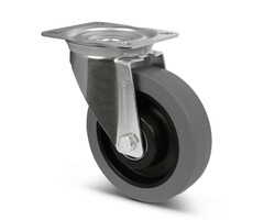 Elastisch rubber zwenkwiel 160 mm - 350 kg