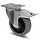 Rubber zwenkwiel met rem 160 mm - kogellager - 350 kg