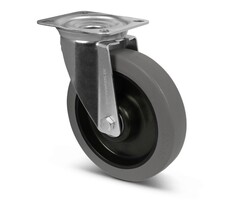 Elastisch rubber zwenkwiel 200 mm - 400 kg