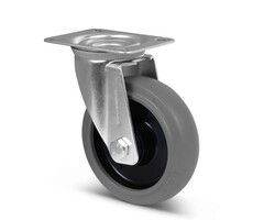 Elastisch rubber zwenkwiel 125 mm - 220 kg