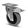 Rubber zwenkwiel met rem 125 mm - kogellager - 220 kg
