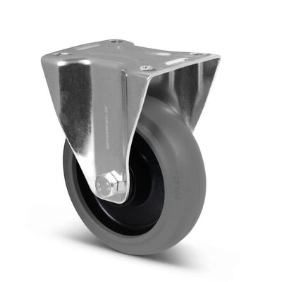 Rubber bokwiel 125 mm - kogellager - 220 kg