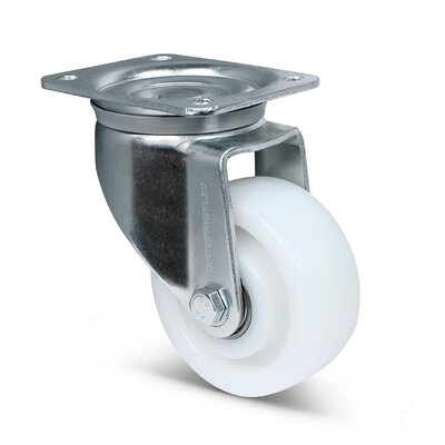 Nylon zwenkwiel 125 mm - kogellager - 700 kg