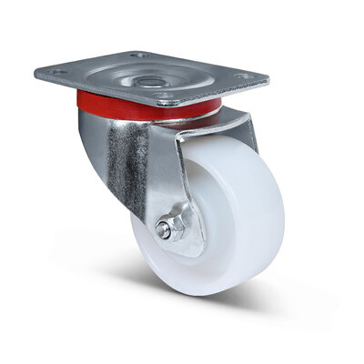 Nylon zwenkwiel 80 mm - kogellager - 200 kg