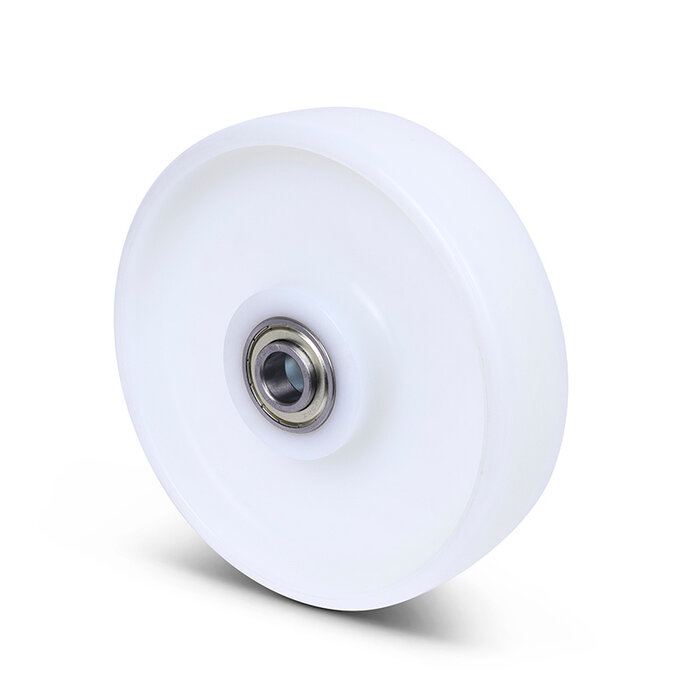 Nylon wiel 160 mm - kogellager asgat 20 mm - 700 kg