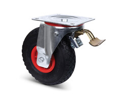 Zwenkwiel met rem 260 mm luchtband - 150 kg