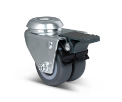Dubbel zwenkwiel met rem 50 mm - 80 kg