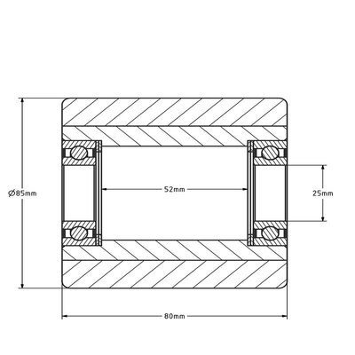 PU palletrol 85x80 mm - kogellager - 600 kg