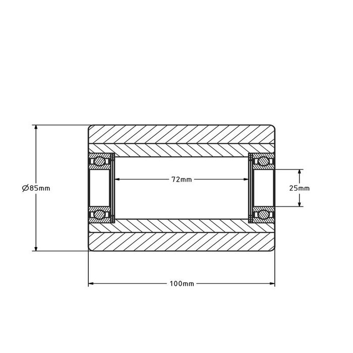 PU palletrol 85x100 mm - kogellager - 800 kg